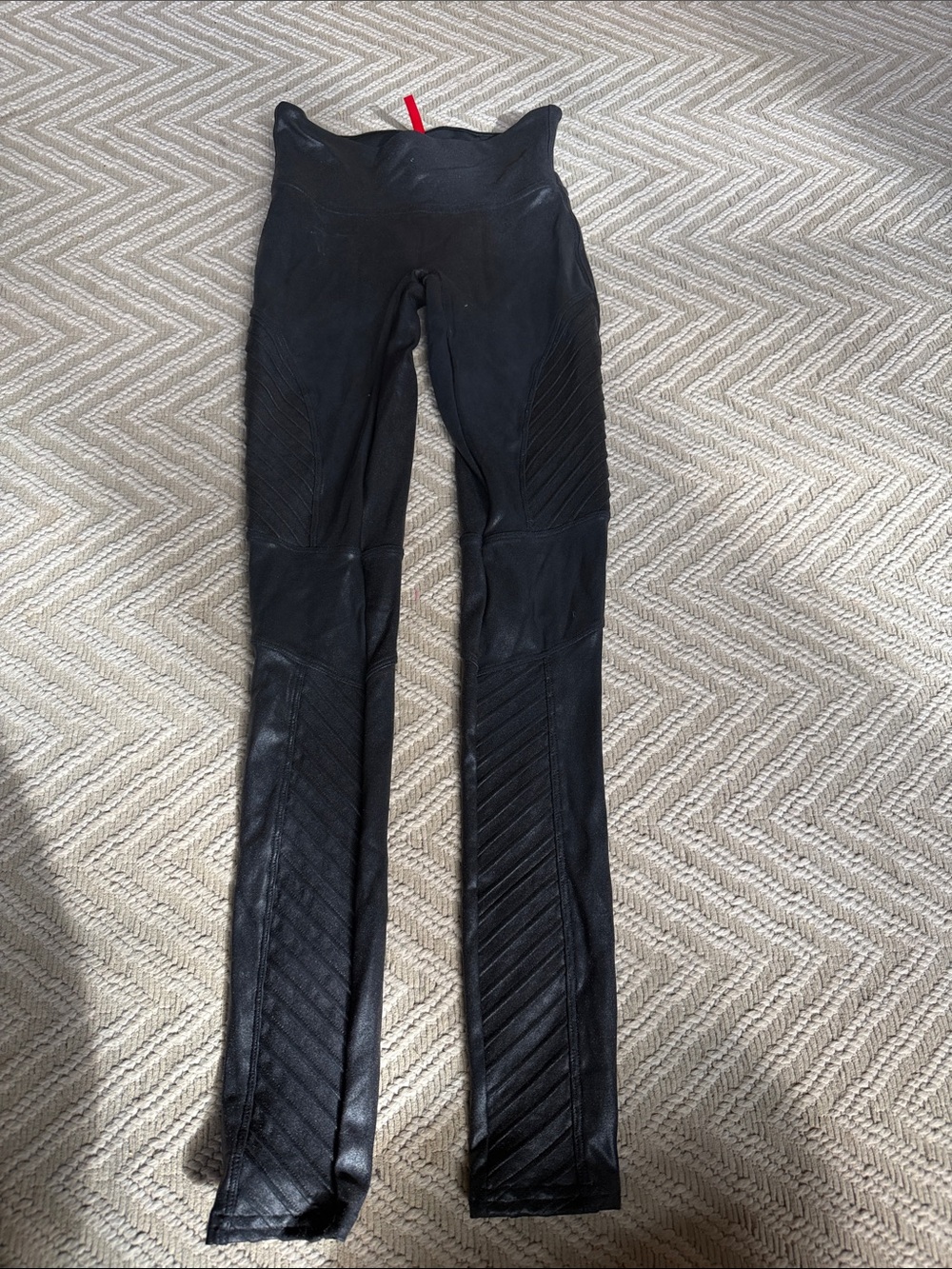 Spanx XS faux leather moto leggings